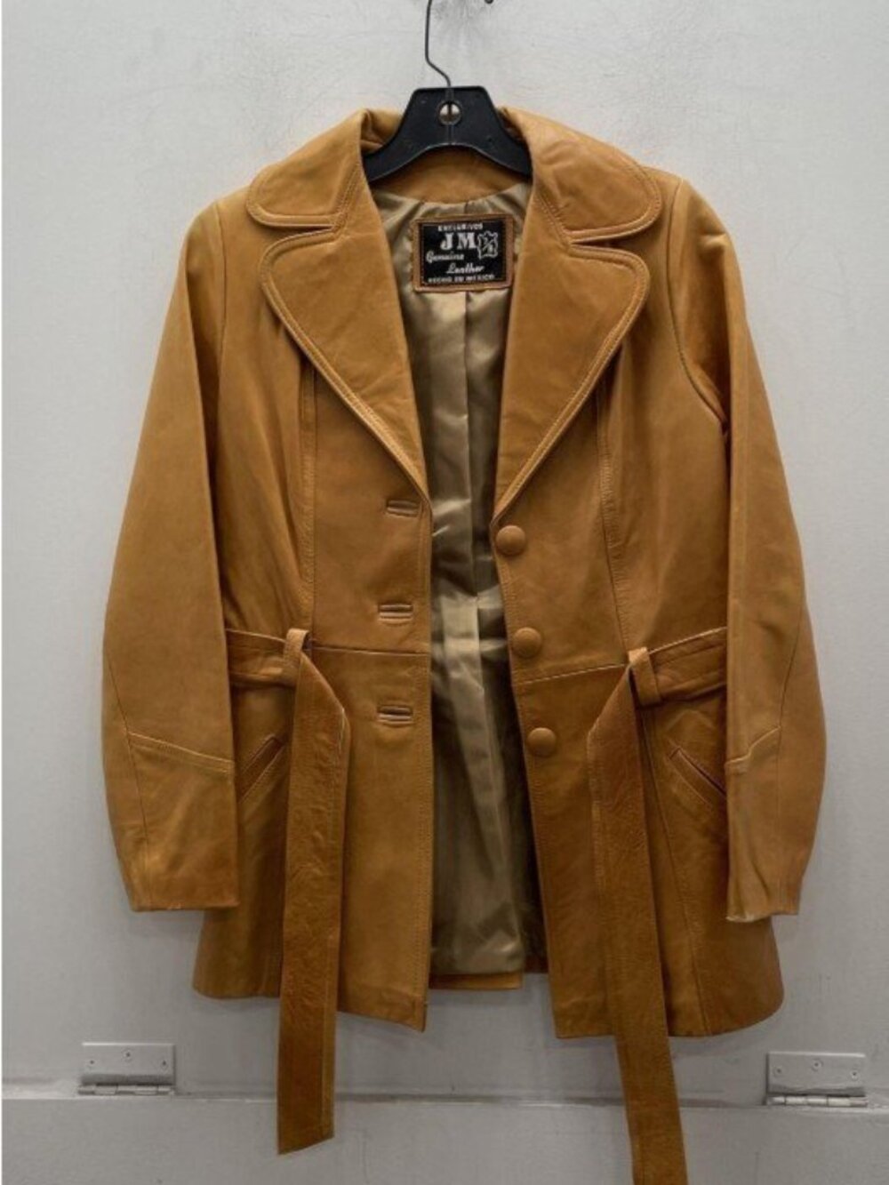 Leather Jacket – Women’s 7/8 – Brown Belted – Real Leather